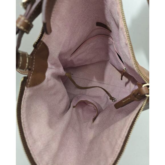 Dooney & Bourke Large Dillen Sac Hobo Bag Saddle Brown Pebble Leather - Picture 10 of 15